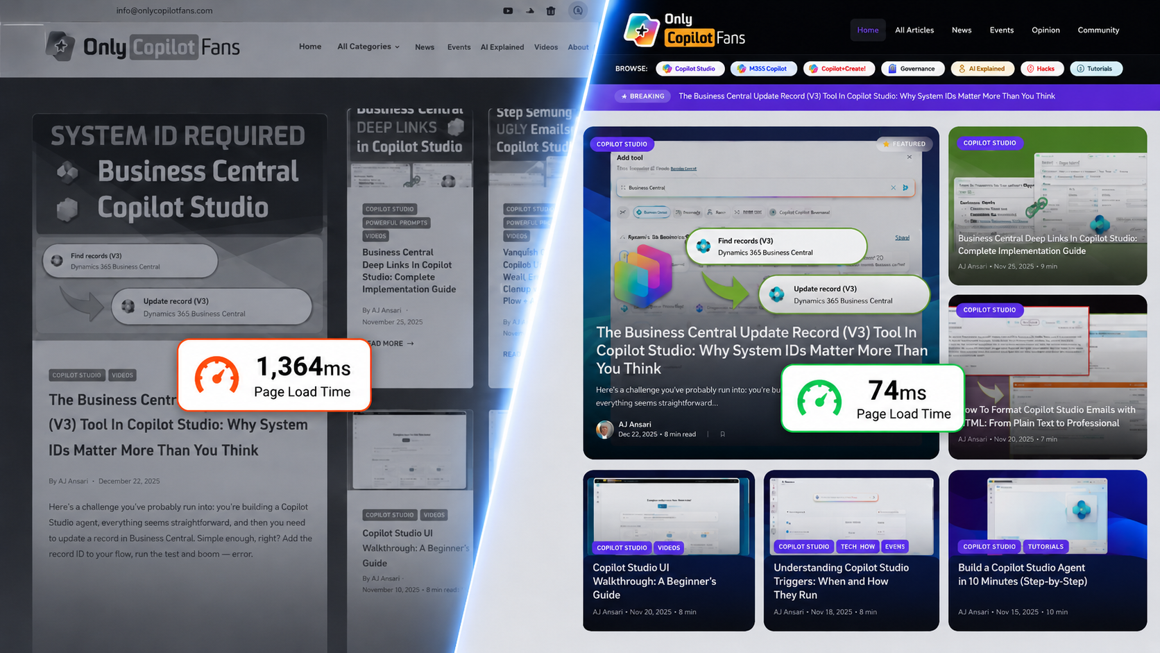 OnlyCopilotFans.com Now 18x Faster: Complete Redesign in 5 Days with Agentic AI