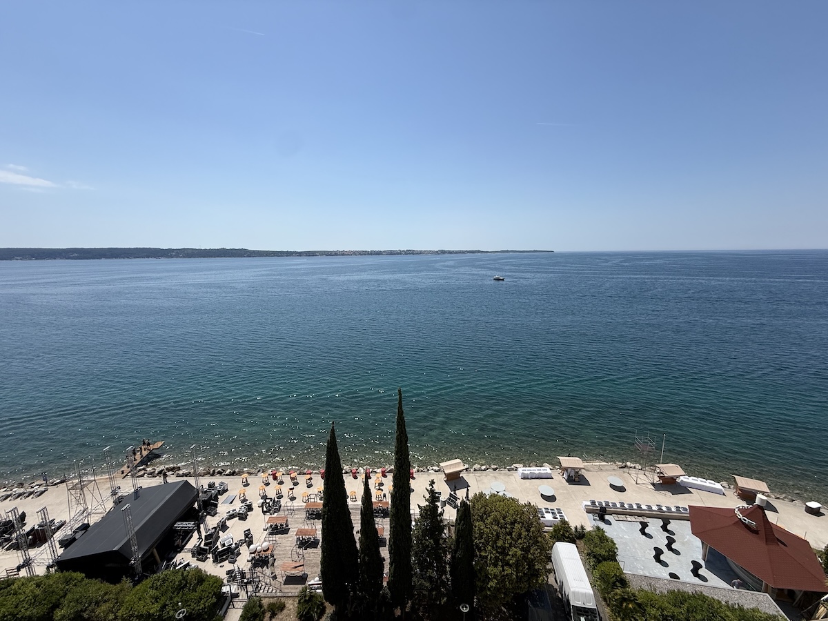 Beautiful Adriatic Waters, the Promenade, and Croatian shores in the distance