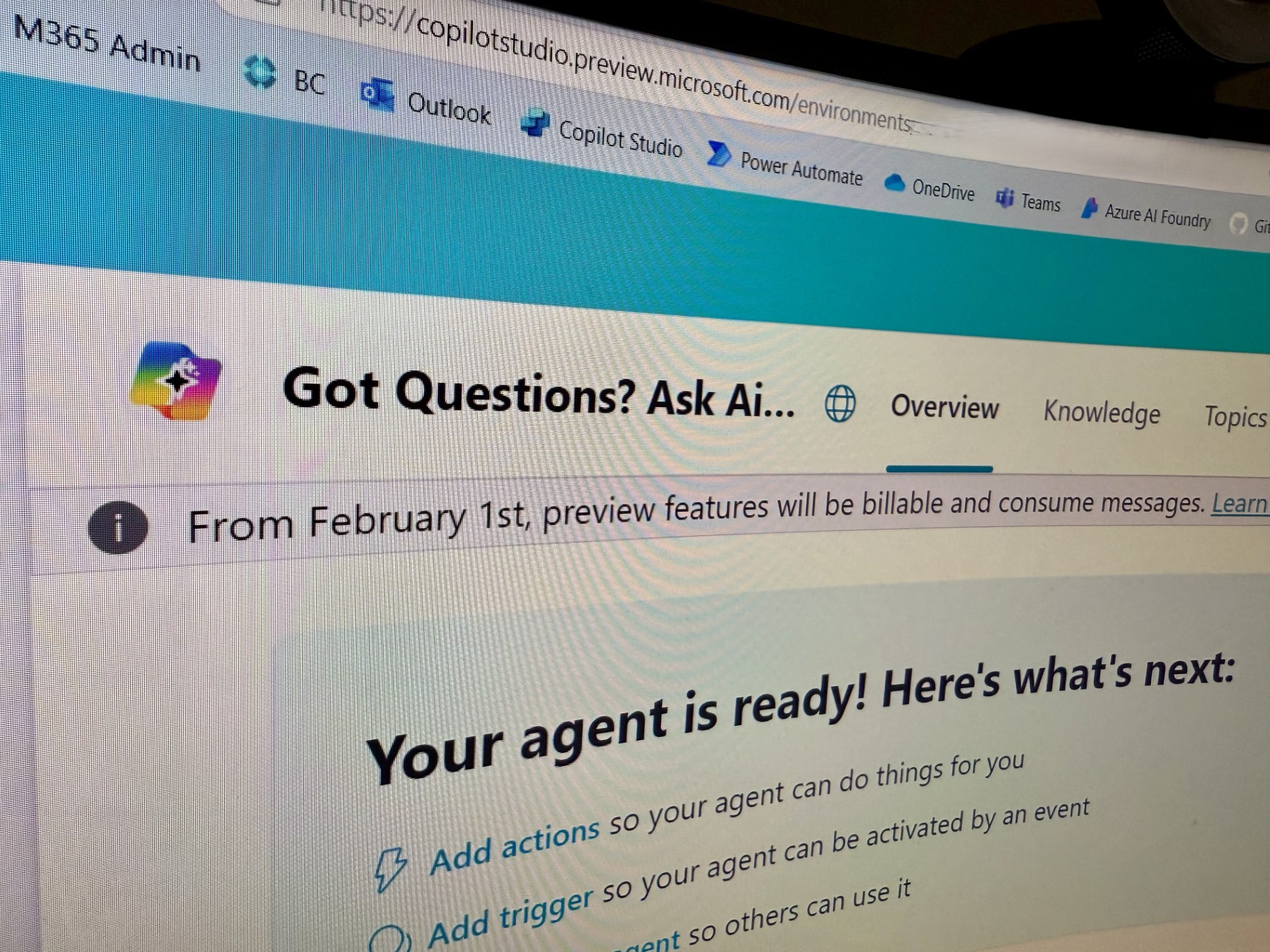 Autonomous Actions in Copilot Studio moving from Preview to Billable starting February 1, 2025