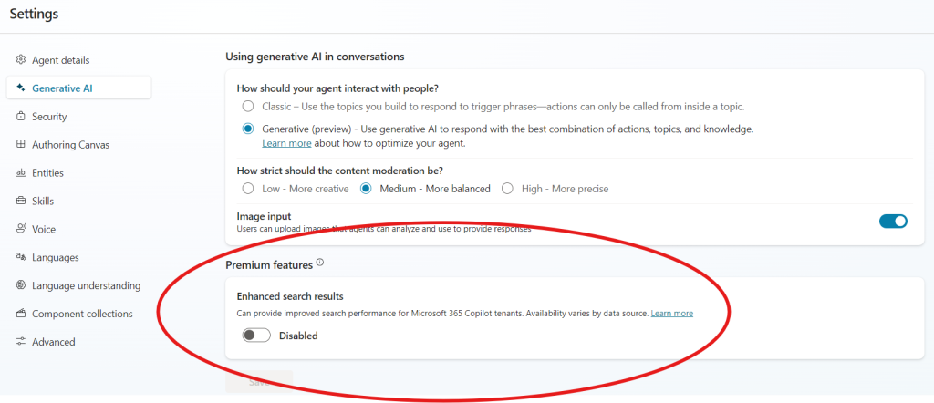 Copilot Studio Enhanced Search Results